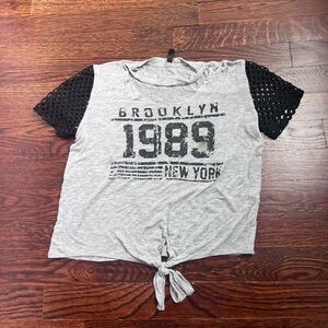 Gray and Black Graphic Tee